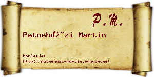 Petneházi Martin névjegykártya