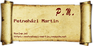 Petneházi Martin névjegykártya